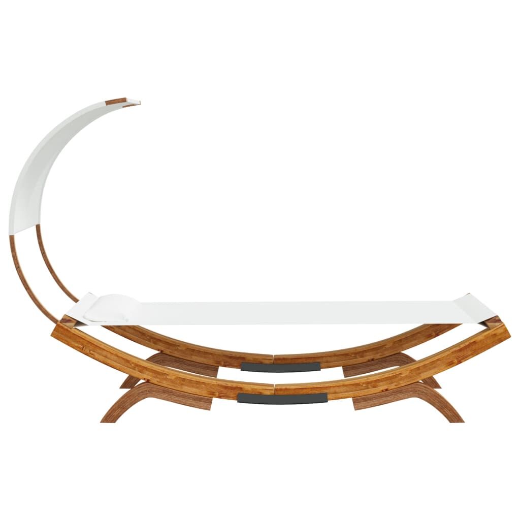Vidaxl Tumbona Con Dosel Madera Maciza Curvada Crema 100x200x126 Cm_3