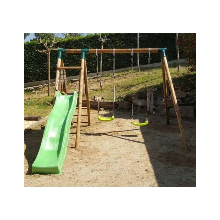 Parque Infantil Masgames Mauna Loa L (madera Redonda) Dos Asientos Planos._1