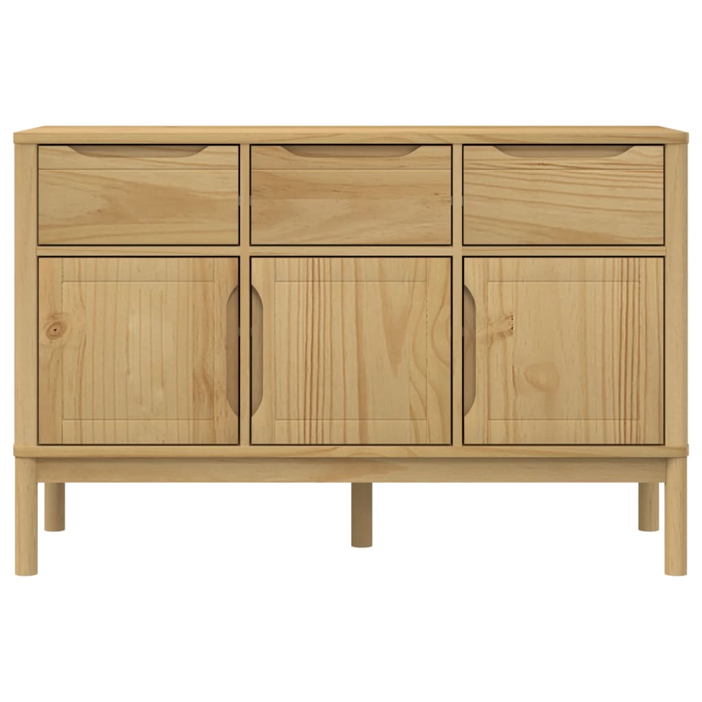 Aparador Floro Madera Maciza De Pino Marrón Cera 114x43x74 Cm / Vetonek_1