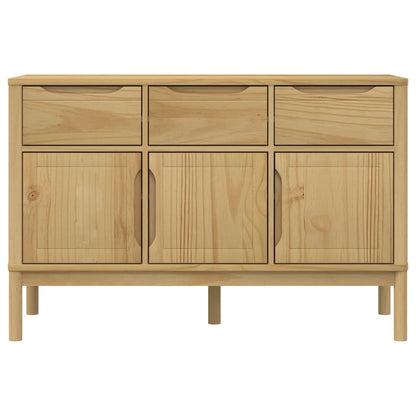 Aparador Floro Madera Maciza De Pino Marrón Cera 114x43x74 Cm / Vetonek_1