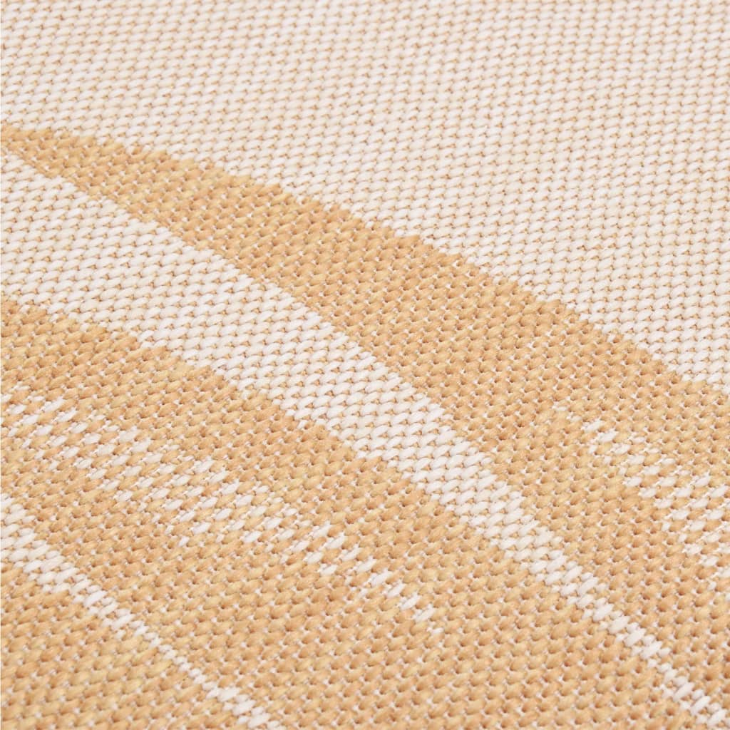 Alfombra De Exterior De Tejido Plano Con Estampado De Hoja 140x200 Cm / Vetonek_3