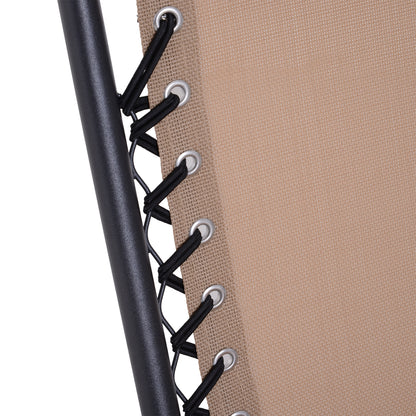 Outsunny Tumbona Plegable De Jardín Respaldo Ajustable Marco De Acero Beige_3