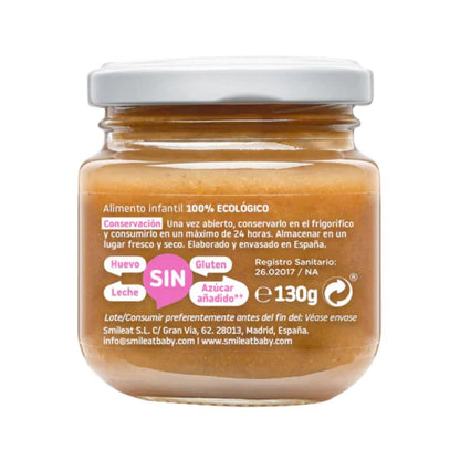 PROMOÇÃO 3x Smileat Organic Framboesa e Pêssego em Pote, 130g