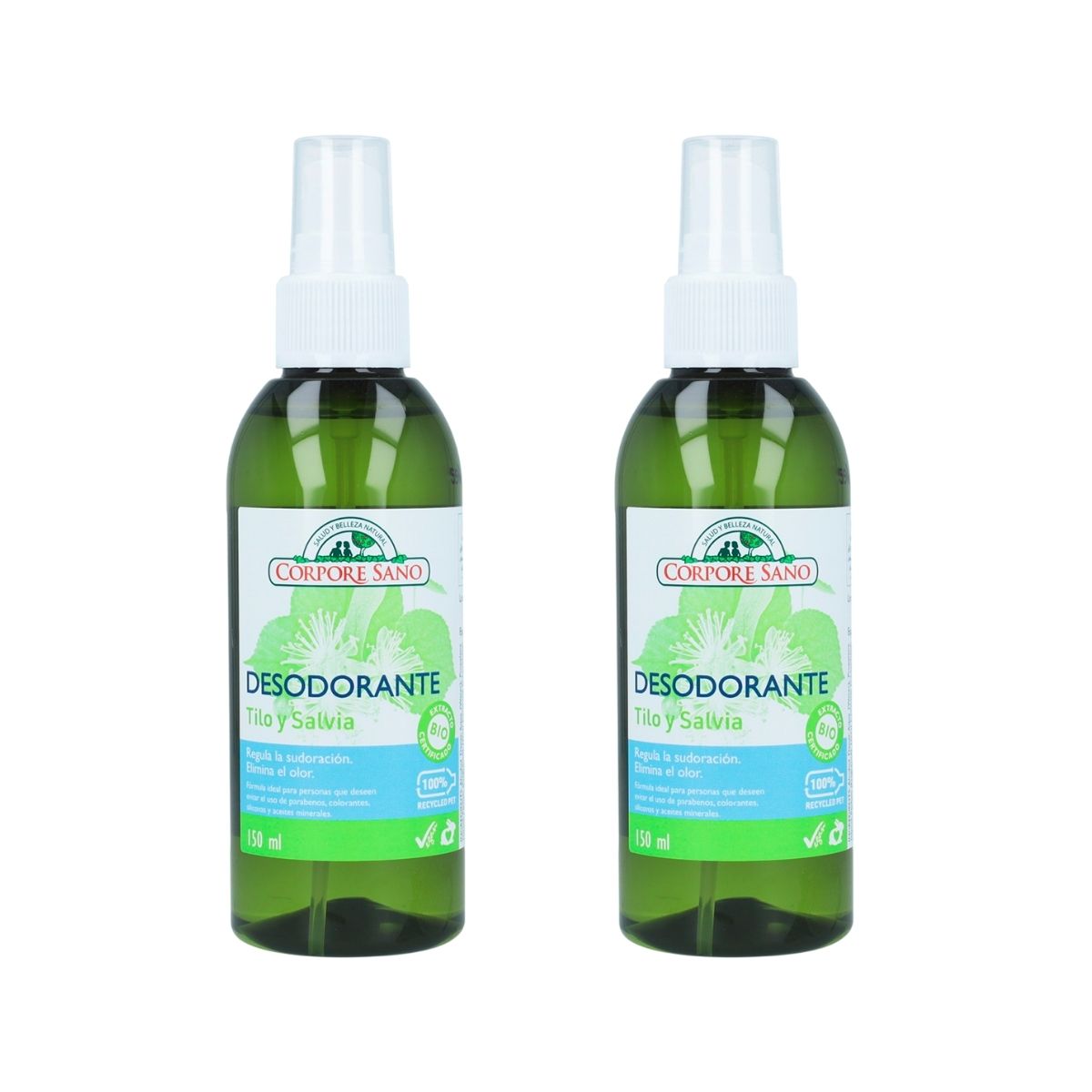 Pack 2x Desodorante tilo y salvia Corpore Sano 150 ml