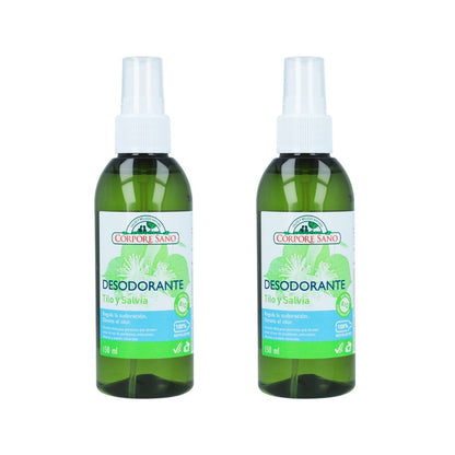 Pack 2x Desodorante tilo y salvia Corpore Sano 150 ml