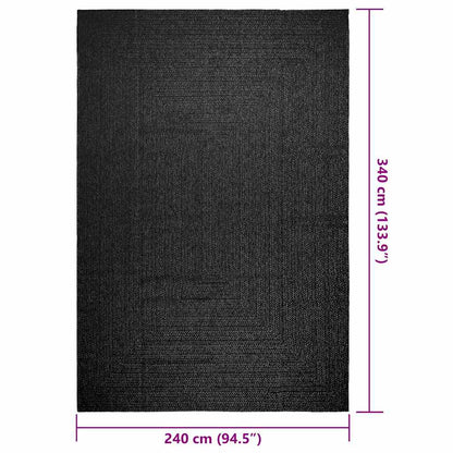 Vidaxl Alfombra Zizur Apariencia Yute Interior Exterior Antracita_2