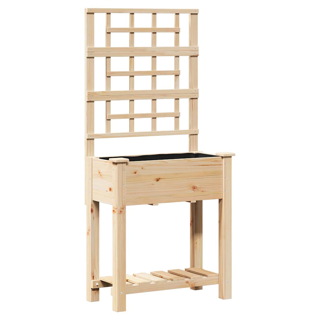 Macetero De Jardín Beige 71 X 38 X 152 Cm Madera De Pino Sólido_0