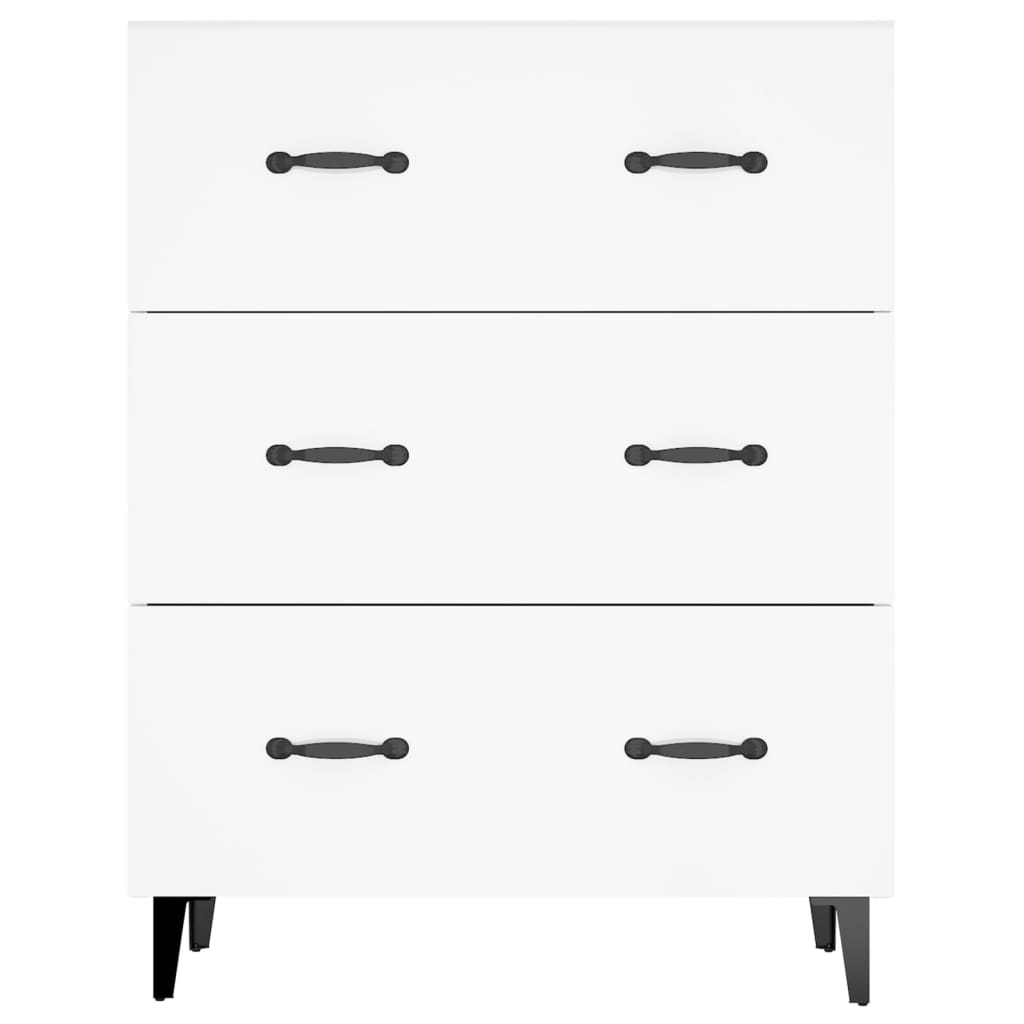 Aparador De Madera Contrachapada Blanco Brillante 69,5x34x90 Cm / Vetonek_5