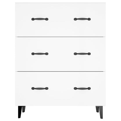 Aparador De Madera Contrachapada Blanco Brillante 69,5x34x90 Cm / Vetonek_5