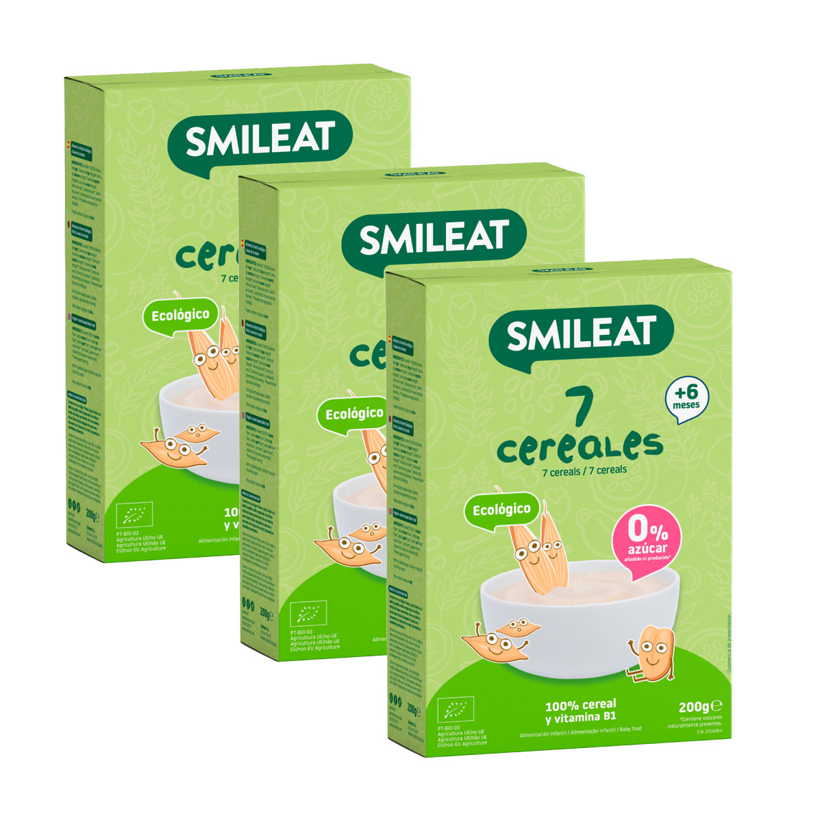 PROMOÇÃO 3x Papa Smileat Eco 7 Cereal 200g