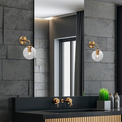 Aplique De Pared Pantalla Transparente, Metal , Vintage, 15x27x25, Casquillo E14 Max 40 W