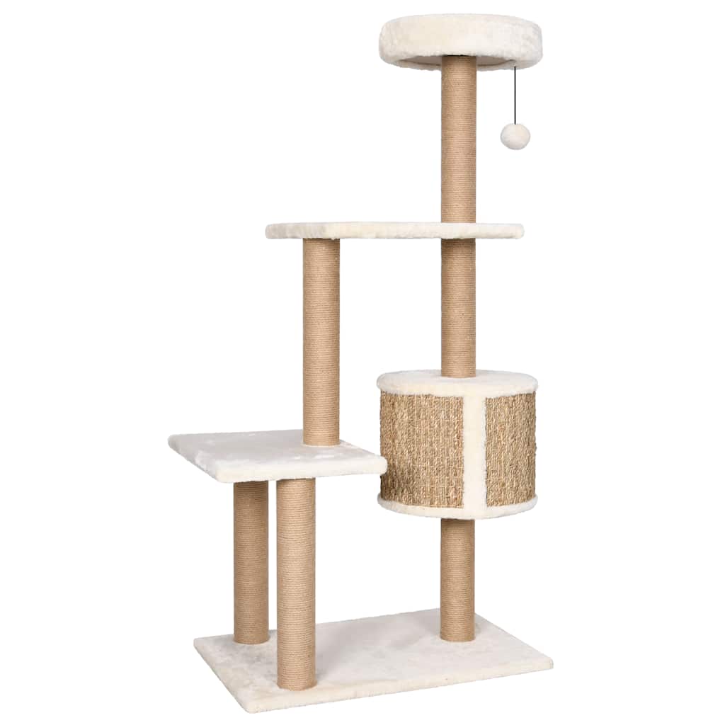 Árbol Para Gatos Con Poste Rascador 123 Cm Hierba Marina_4