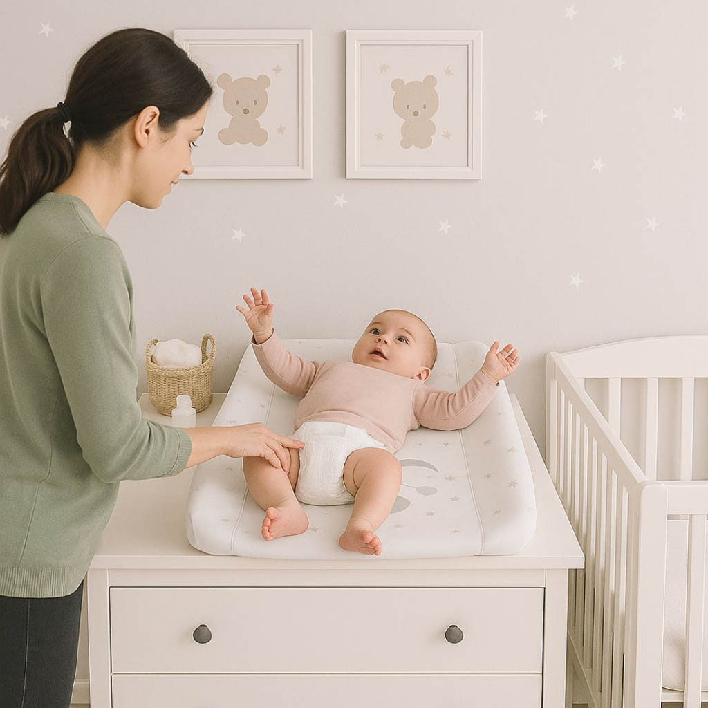 Bathby | Cambiador Fijo Para Bebé, Modelo Estrellas Y Luna_3