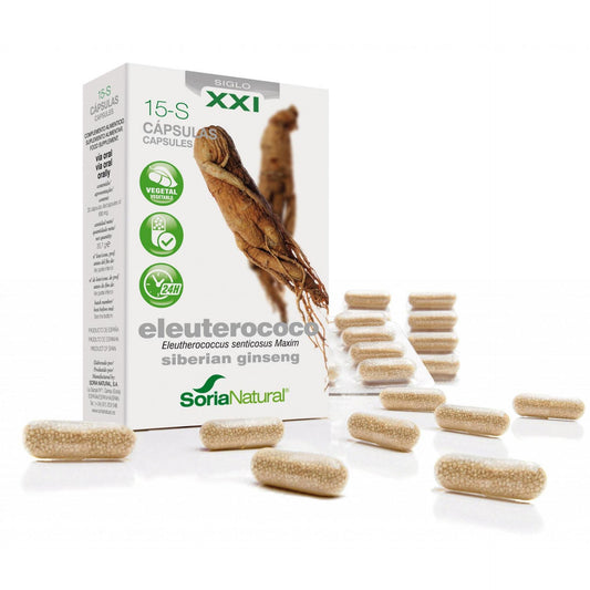 15-S Eleutherococcus libertação prolongada Soria Natural, 30 cápsulas