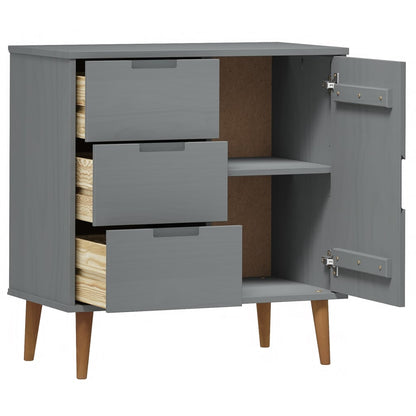 Aparador Molde Madera Maciza De Pino Gris 76,5x40x80 Cm / Vetonek_1
