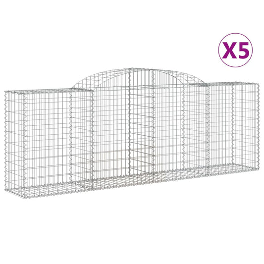 Cestas De Gaviones 5 Uds Forma De Arco Hierro 300x50x100/120 Cm_0