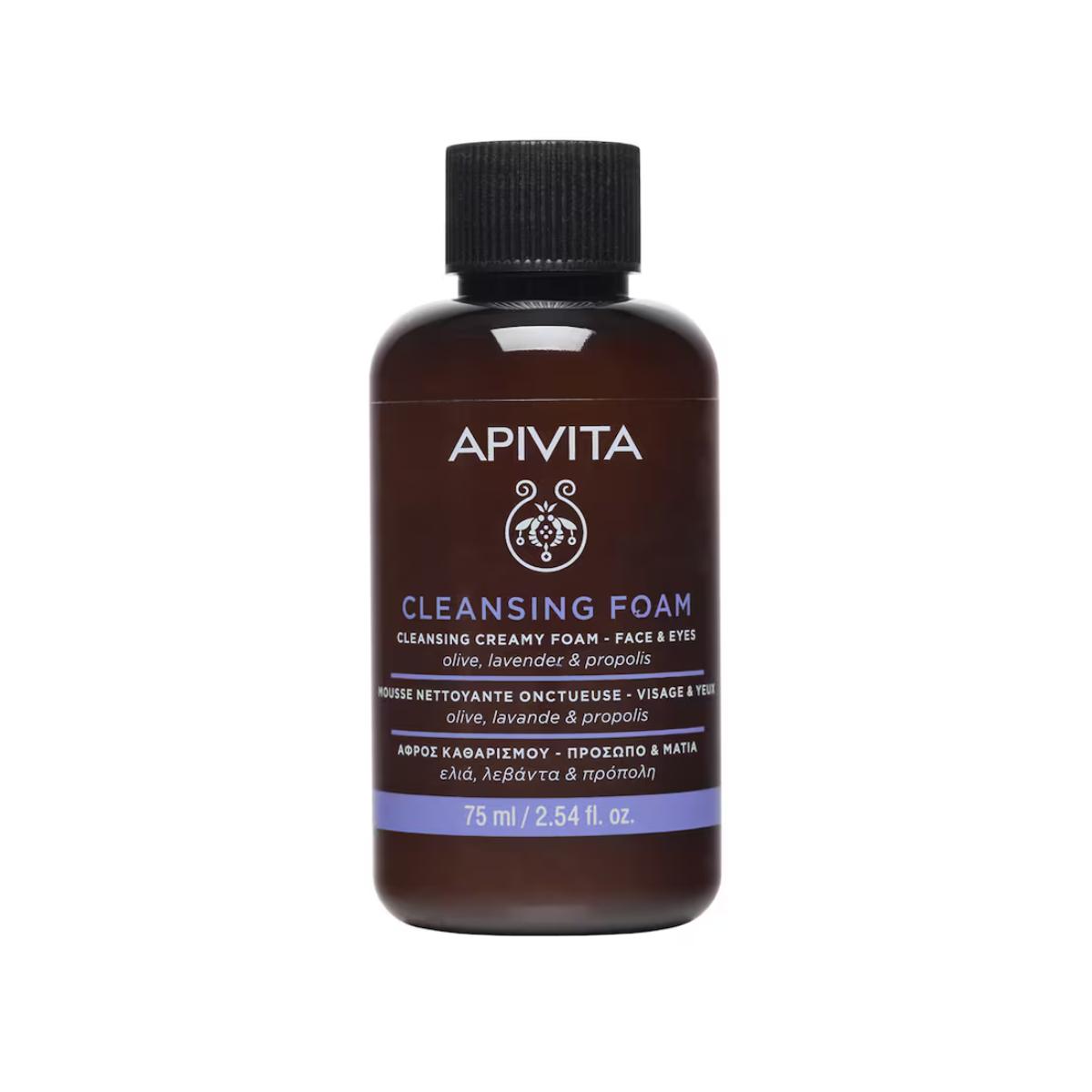 Creme de limpeza facial e ocular com azeitona e lavanda, tamanho viagem, APIVITA 75 ml