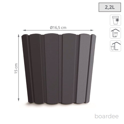 Maceta Boardee Basic 2,2l., Dimensiones (mm) 165x165x150, Color Antracita