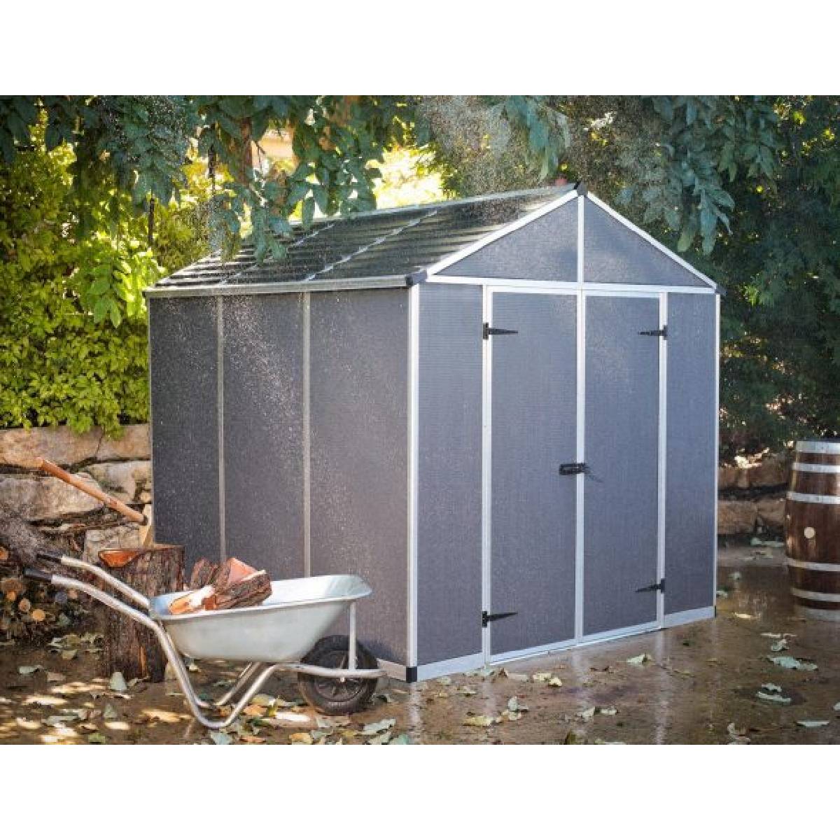 Telheiro de jardim Rubicon 237x229 cm Canopia cinzento escuro