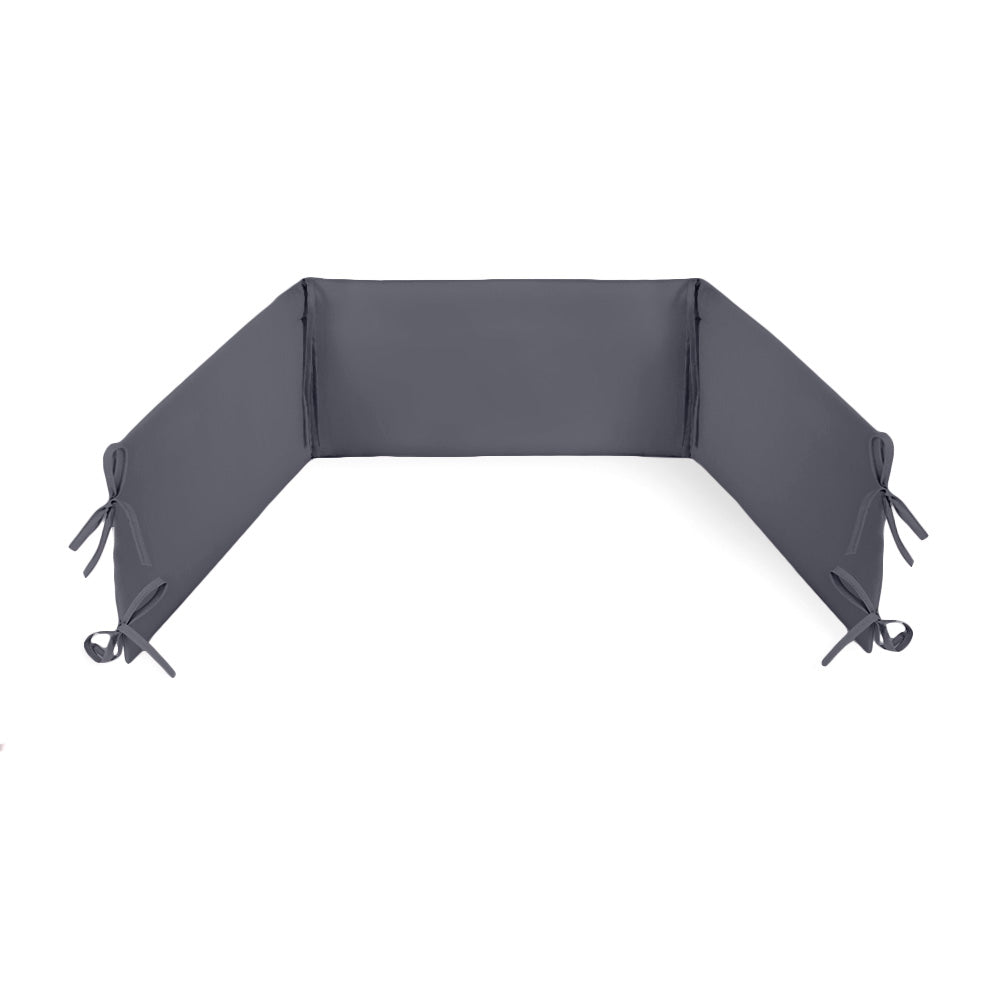 Chichonera Para Cuna 180x30 Algodón Gris Grafito_0