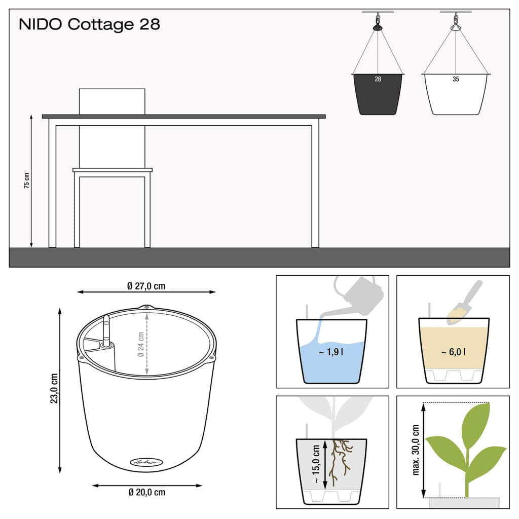 Lechuza Jardinera Colgante Nido Cottage 28 All-in-one Moca_2