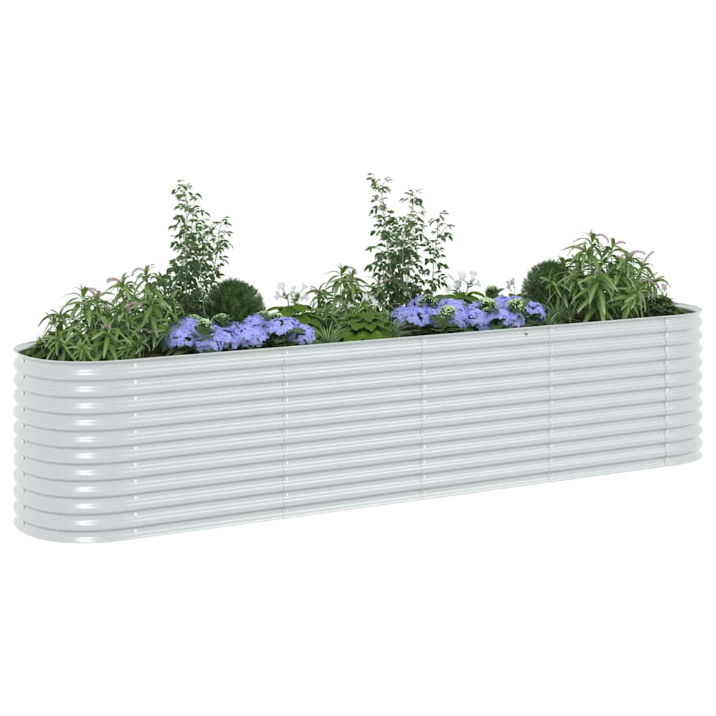 Arriate De Acero Galvanizado Plateado 400x80x81 Cm_3