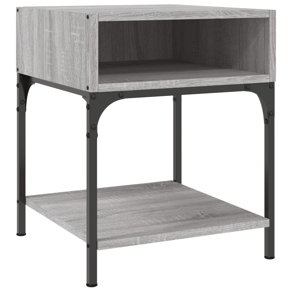 Mesita De Noche Madera De Ingeniería Gris Sonoma 40x41x50 Cm_0