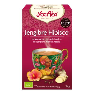 Yogi Tea Gengibre Hibisco Biológico, 17 saquetas