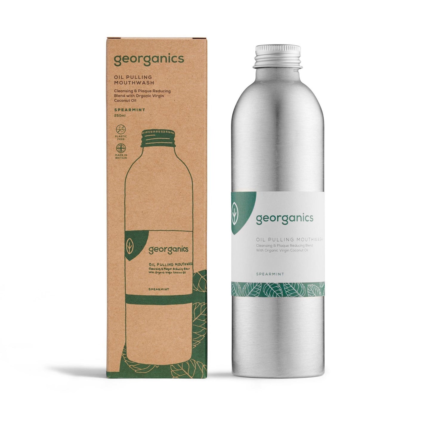 Colutório com óleo de coco e menta Georganics 250 ml