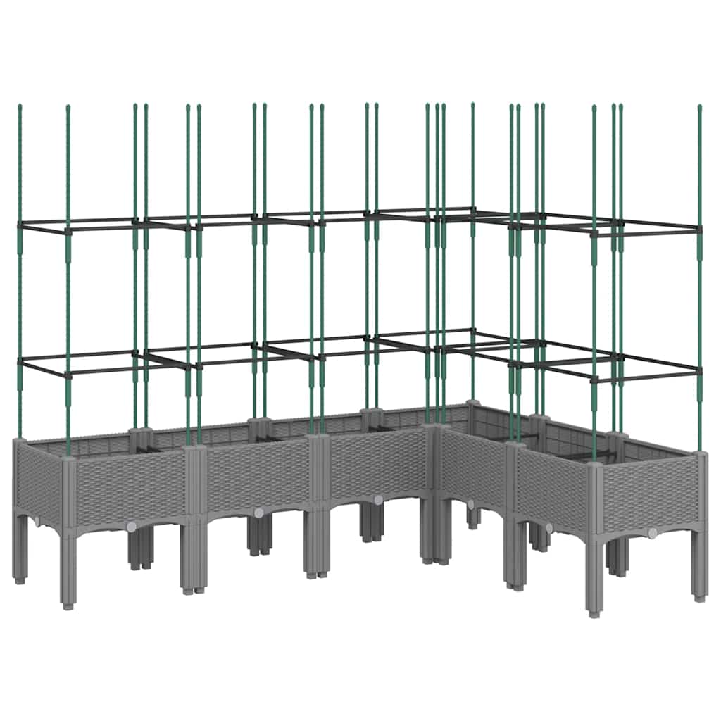 Jardinera Con Enrejado Pp Gris Claro 160x120x142,5 Cm_0