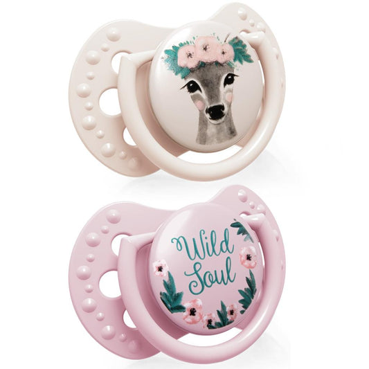 Chupetas dinâmicas LOVI Wild Soul Rosa/Bege (2 peças) 6-18 meses