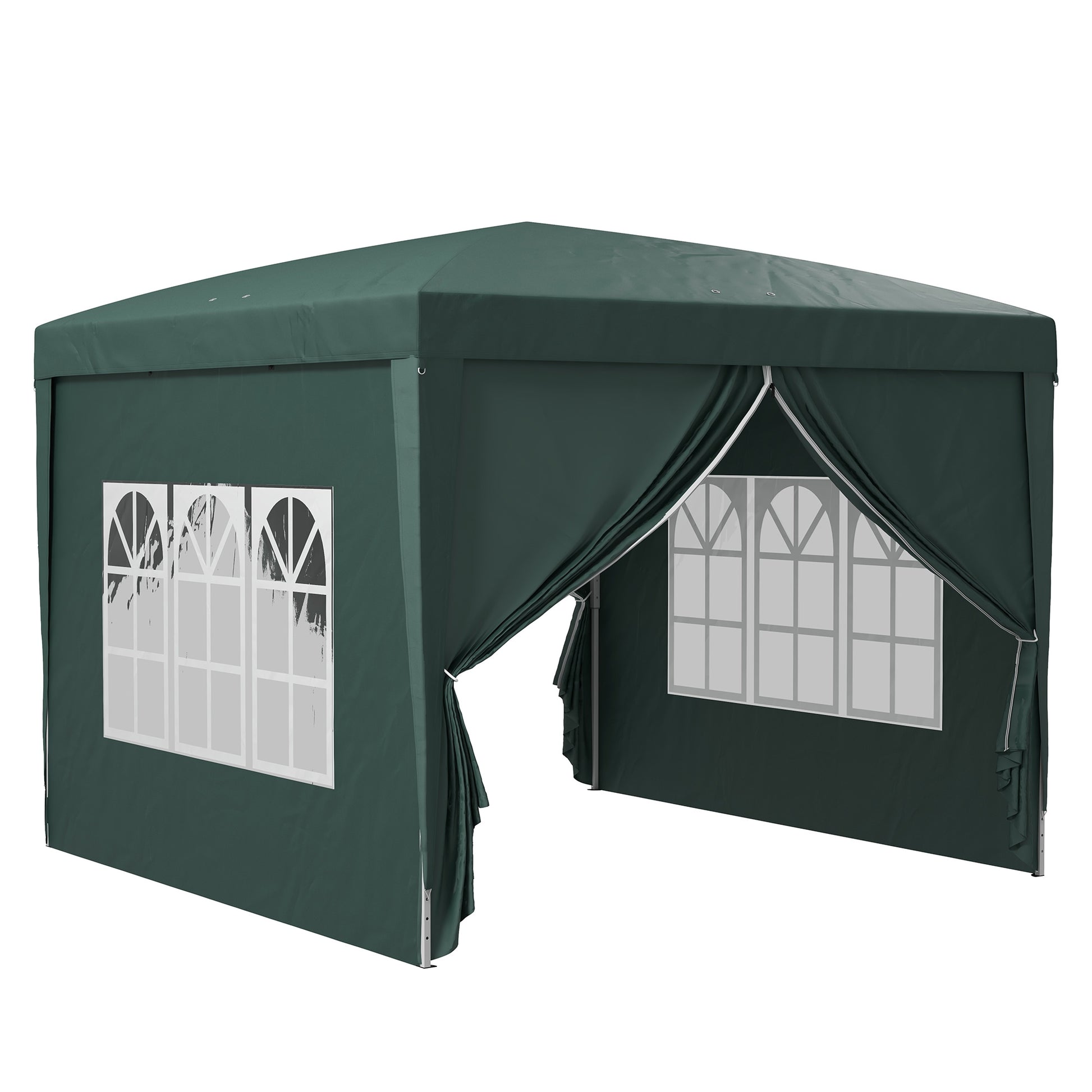Outsunny Carpa Plegable Con 4 Paredes Desmontables 3x3 M Para Exterior Verde_0