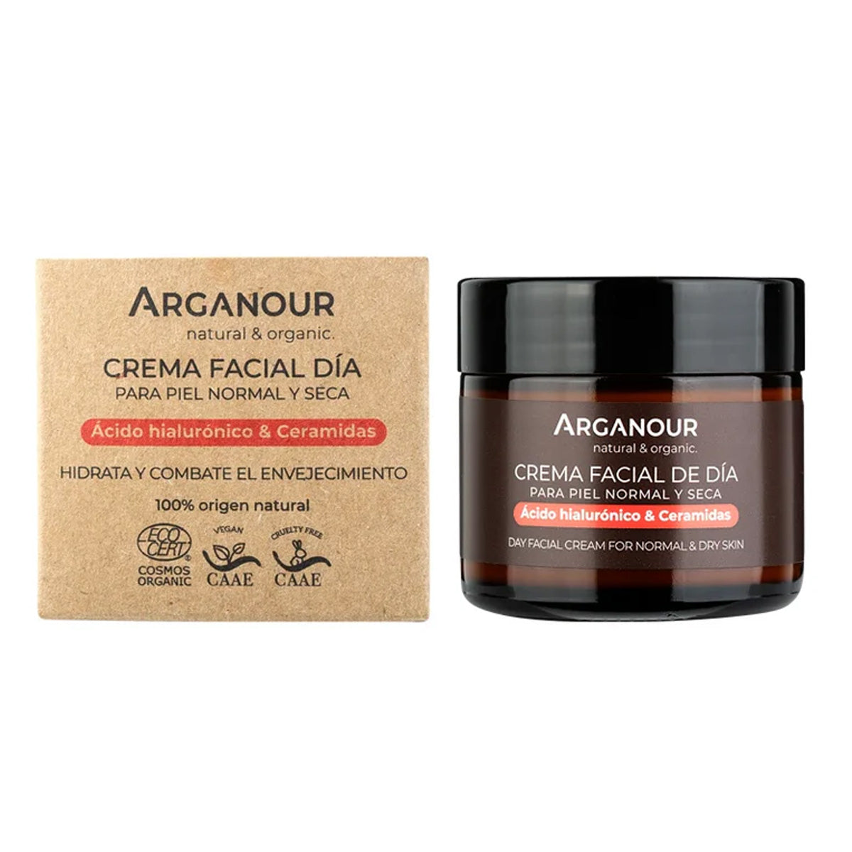 Arganour creme de dia 100% natural FPS15 para pele seca 50 ml