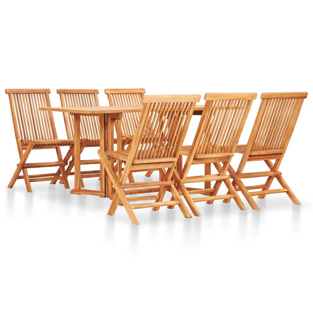 Vidaxl Set De Comedor De Jardín Plegable 7 Pzas Madera Maciza De Teca_0