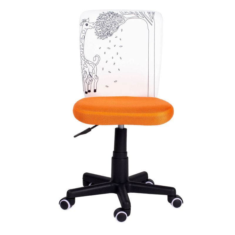 Silla De Estudio Infantil Píntame Malla, Naranja, 38,5cm X 77a85 X 39,6_3