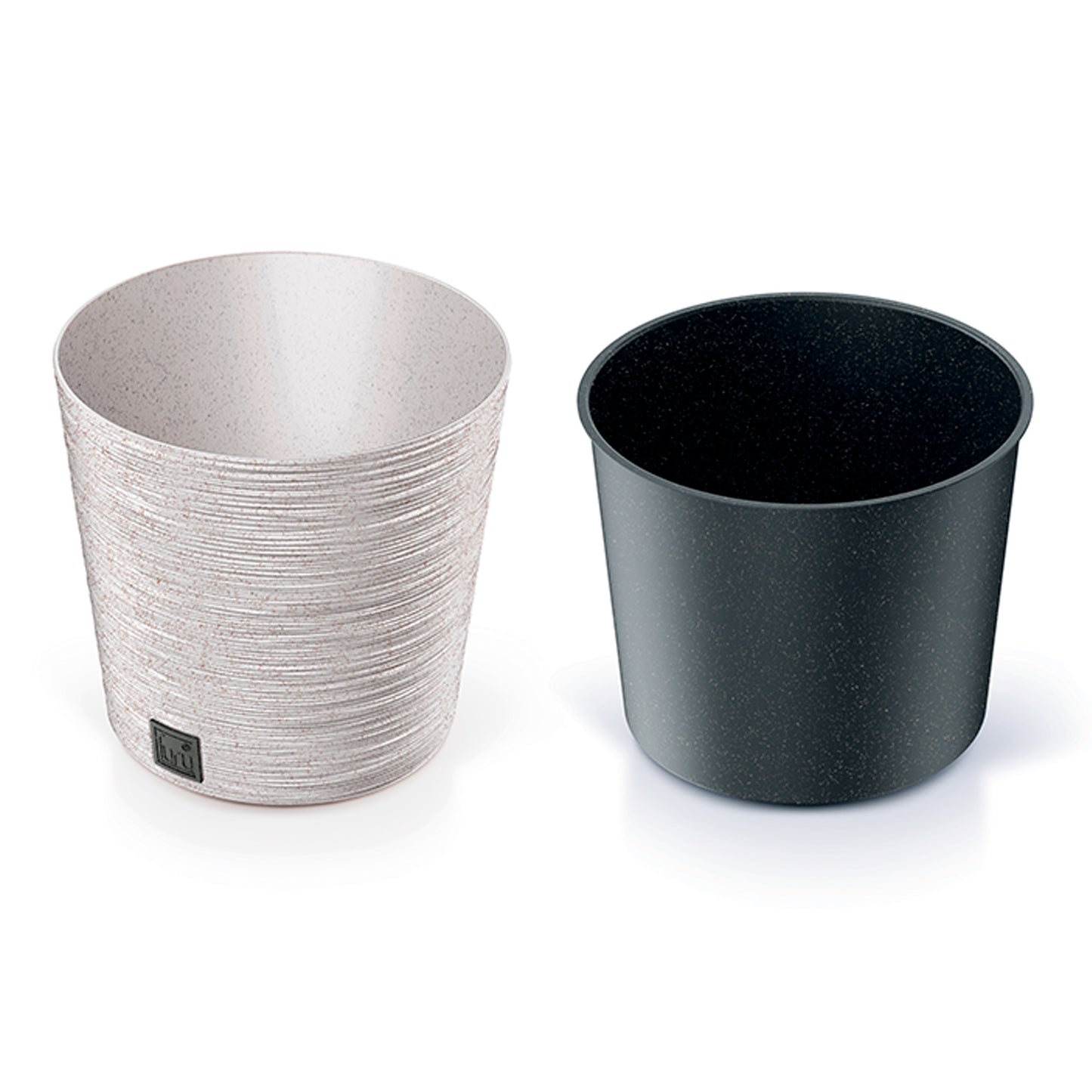 Macetero Color Blanco Roto, Con Depósito, Colección Furu, De 25 X 25 X 22,4 Cm, Capacidad De 7,5 L.