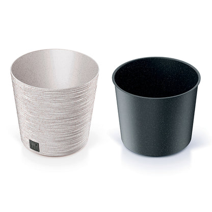 Macetero Color Blanco Roto, Con Depósito, Colección Furu, De 25 X 25 X 22,4 Cm, Capacidad De 7,5 L.