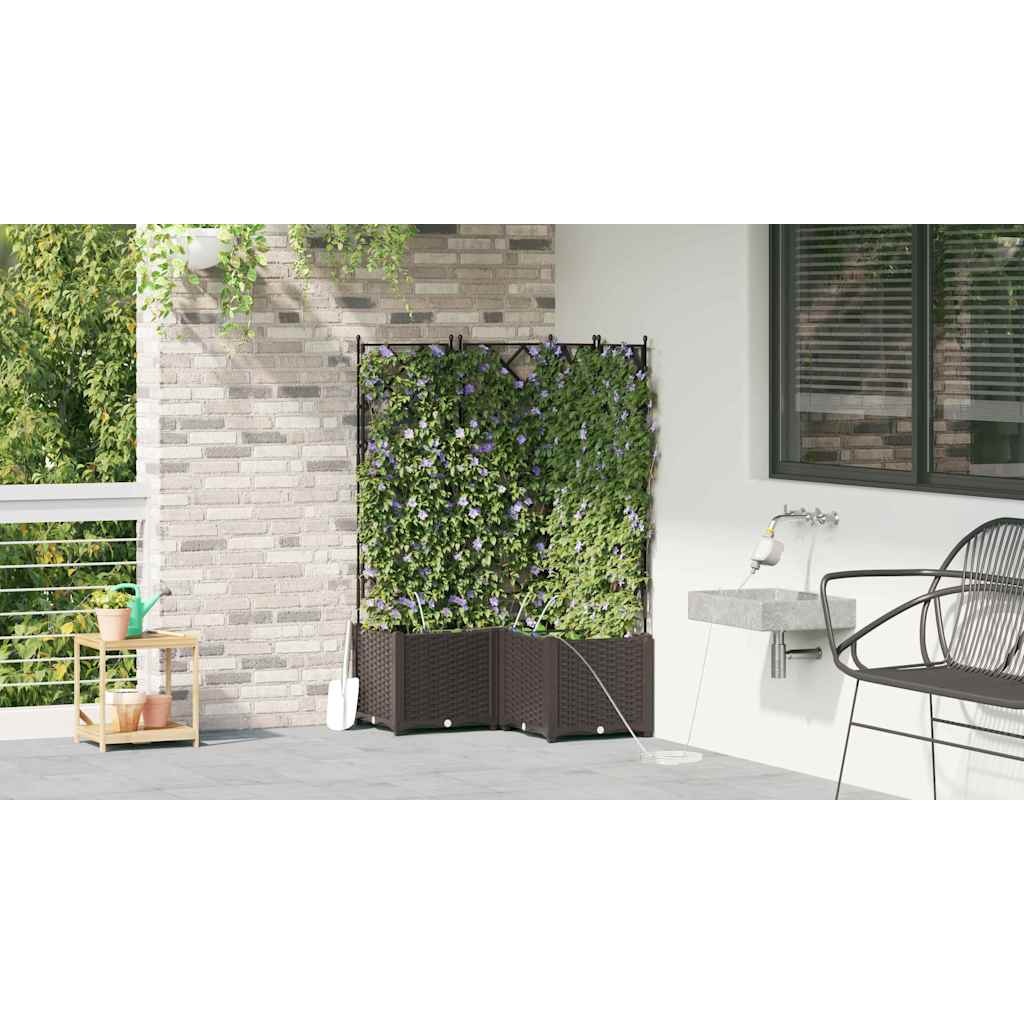 Macetero De Jardín 3 Uds. Marrón 80 X 80 X 142 Cm Pp_3