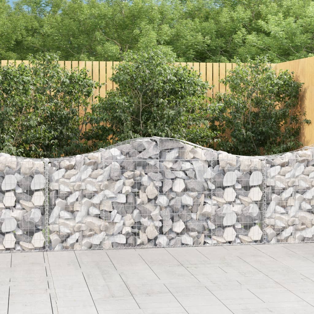 Cestas De Gaviones 25 Uds Forma De Arco Hierro 200x30x80/100 Cm_1