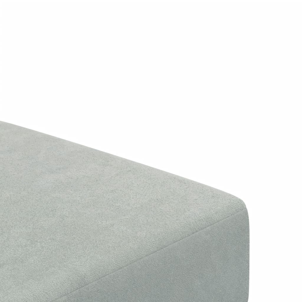Sofá Cama De 2 Plazas Con Taburete Terciopelo Gris Claro / Vetonek_4