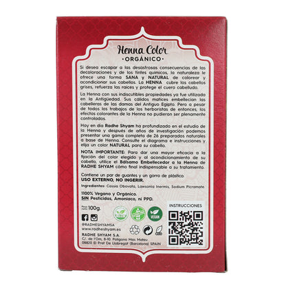 Henna em pó mogno super escuro Radhe Shyam 100 g