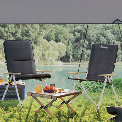 Outsunny 2 Sillas De Camping Plegables De Aluminio Con Respaldo Ajustable Negro_3