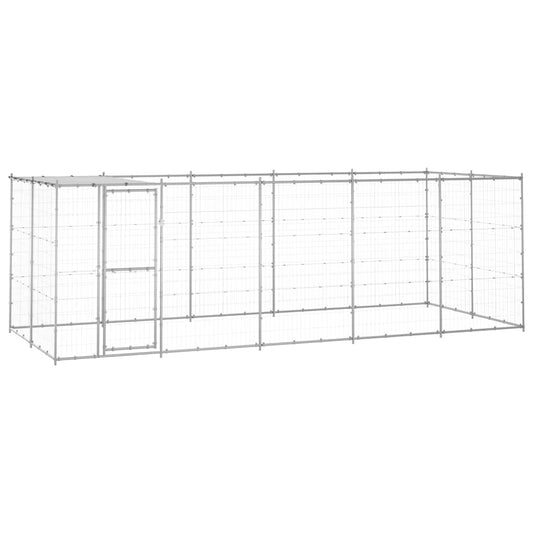 Perrera De Exterior De Acero Galvanizado Con Techo 12,1 M²_0