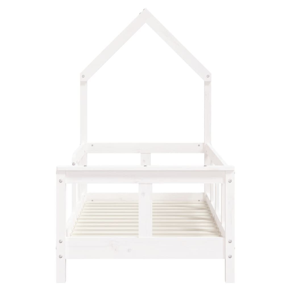 Vidaxl Estructura De Cama Para Niños Madera De Pino Blanco 70x140 Cm_3