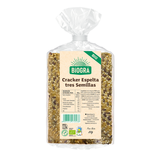 Bolacha de Espelta 3 sementes BIO Biográ 200 g