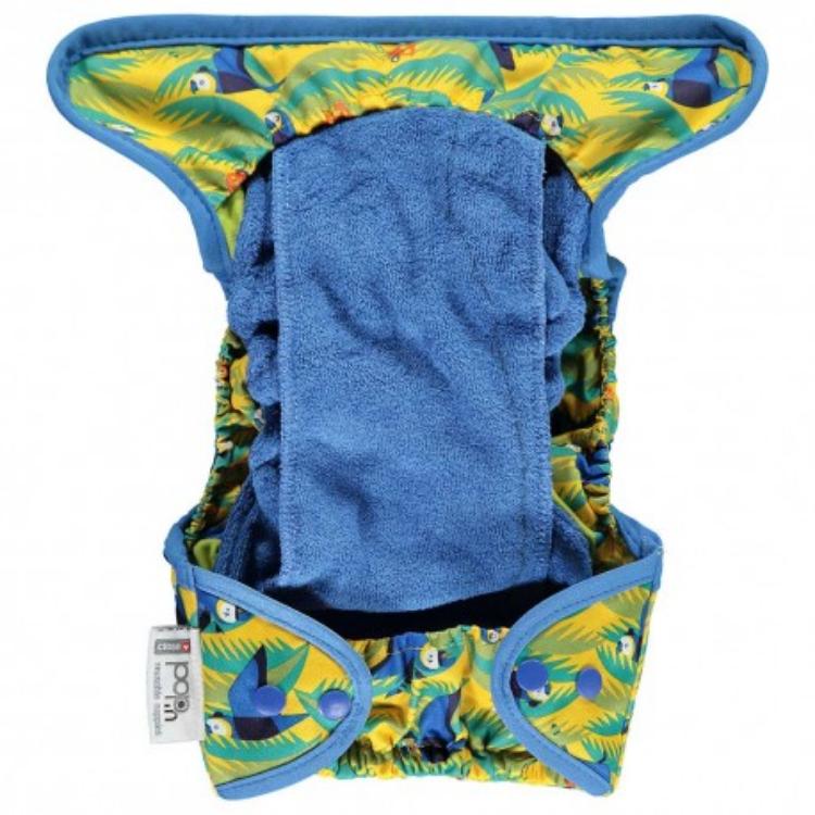 Fralda de bambu reutilizável Parrot Close Parent Pop-in com velcro