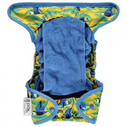 Fralda de bambu reutilizável Parrot Close Parent Pop-in com velcro