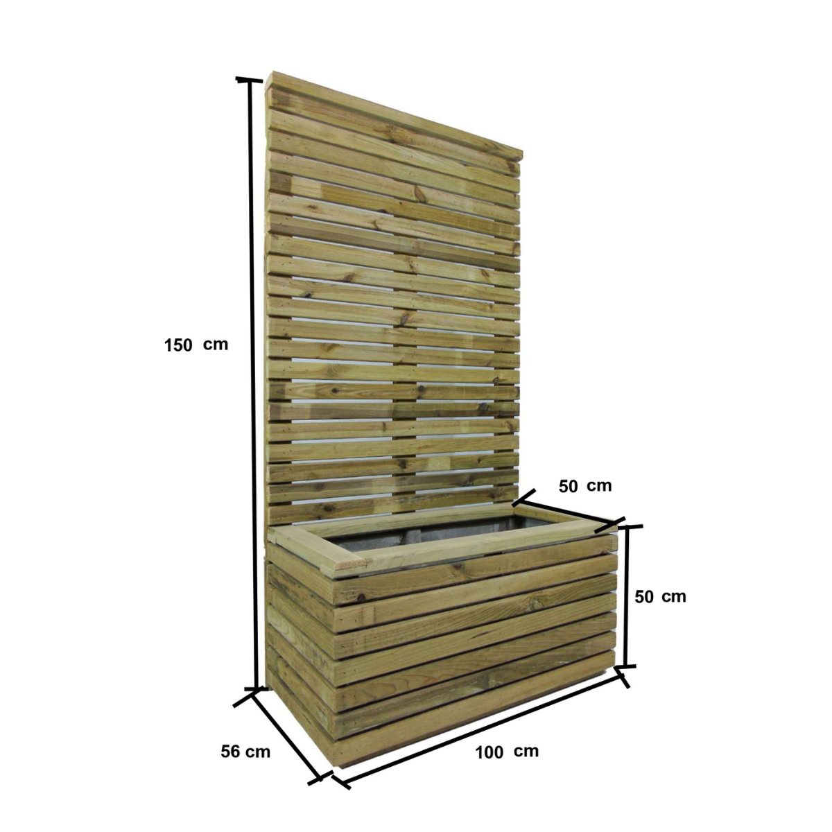Jardinera Con Panel 150 Cm Mavira Vidahuerto 100x50x50 Cm_1