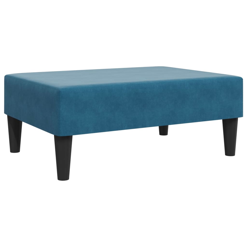 Sofá Cama De 2 Plazas Con Taburete Terciopelo Azul / Vetonek_2