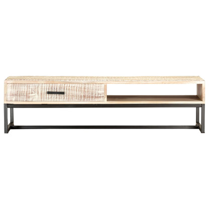 Mesa De Centro De Madera Maciza De Acacia 117x50x30 Cm_1